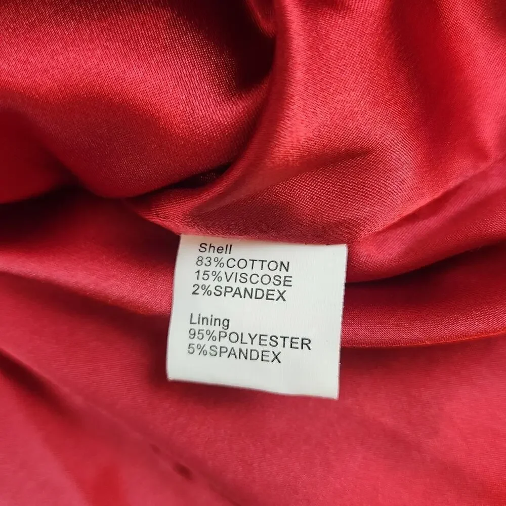 Giancarlo‎ Ferrari vintage red ruffle tiered womens jacket holidays sz 10